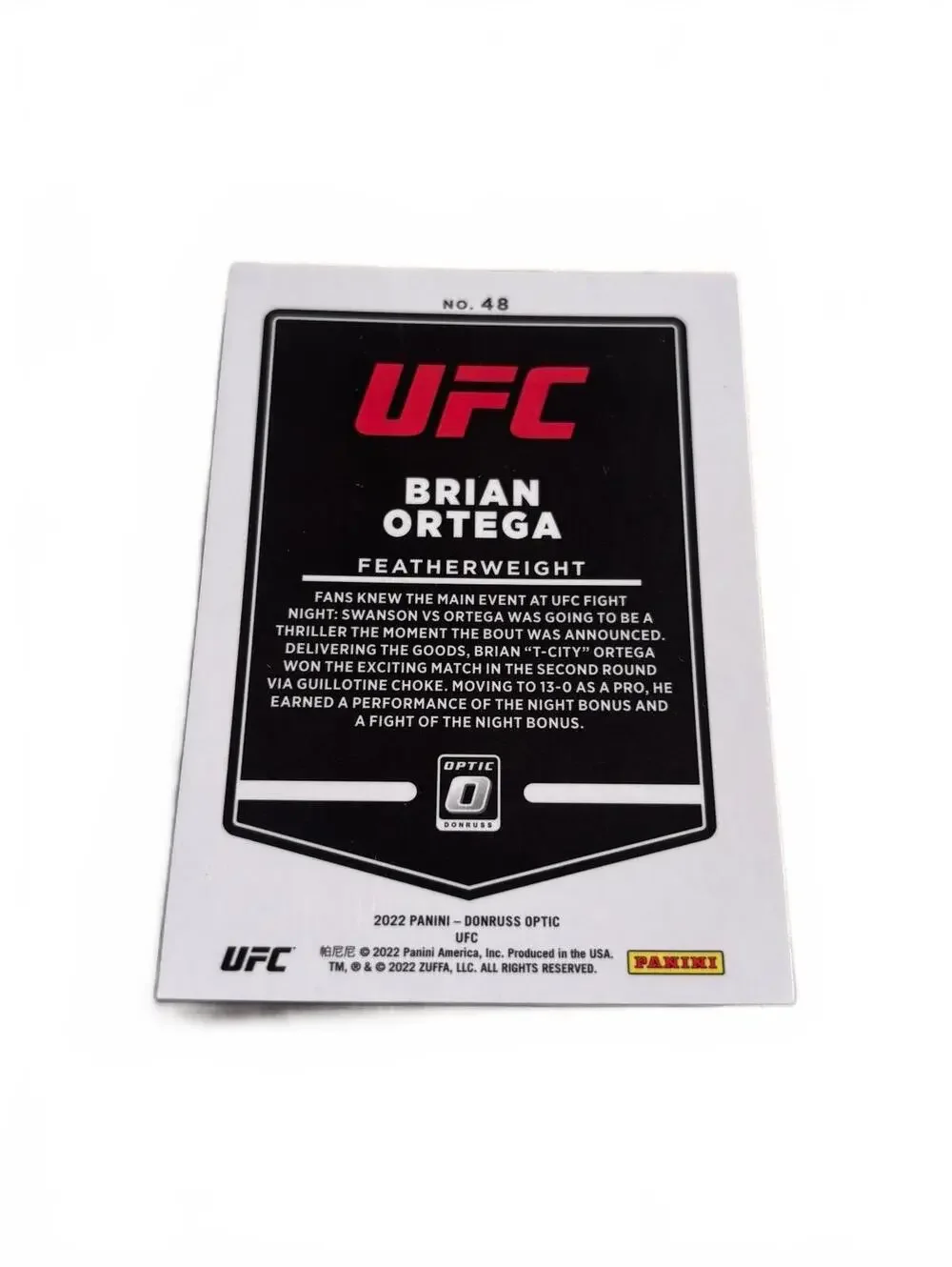 2022 Panini Donruss Optic UFC Brian Ortega #48 Trading Card